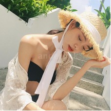 HOT Mujer Folding Summer Beach Cap Wide Brim Bowknot Floppy Straw Sun Hat R2U5  eb-98605887